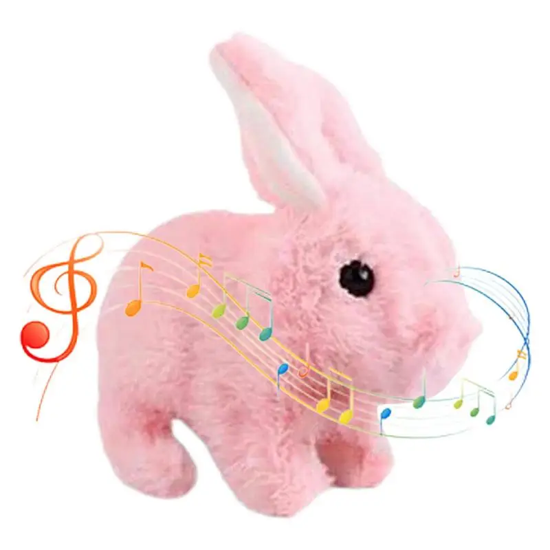 Electric Rabbit Toy Plush Bunny Battery Operated Hopping Animal Rabbit Interactive Toys Gifts For Children Boy Girls