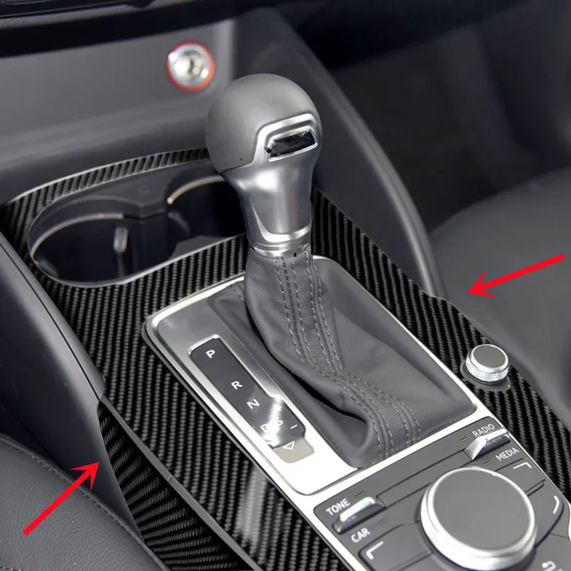 

Carbon Fiber Inner Stickers Car Gear Shift Panel Modification Decorative Cover Trim Strips For A3 8V 2014-2019 Car Accessories