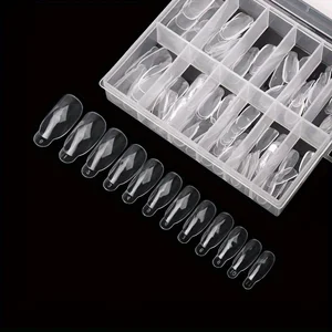 Şeffaf, Çift Tırnak Sistemi Form Kalıbında 120 Adet, genişletilmiş Uv Jel Akrilik Tırnak Kalıbı Elmas Formu, Yapay Tırnak Ucu ve Tırnak Ucu-12 boyutta 6 Büyük satış uzantısı şeffaflığı-no. 5