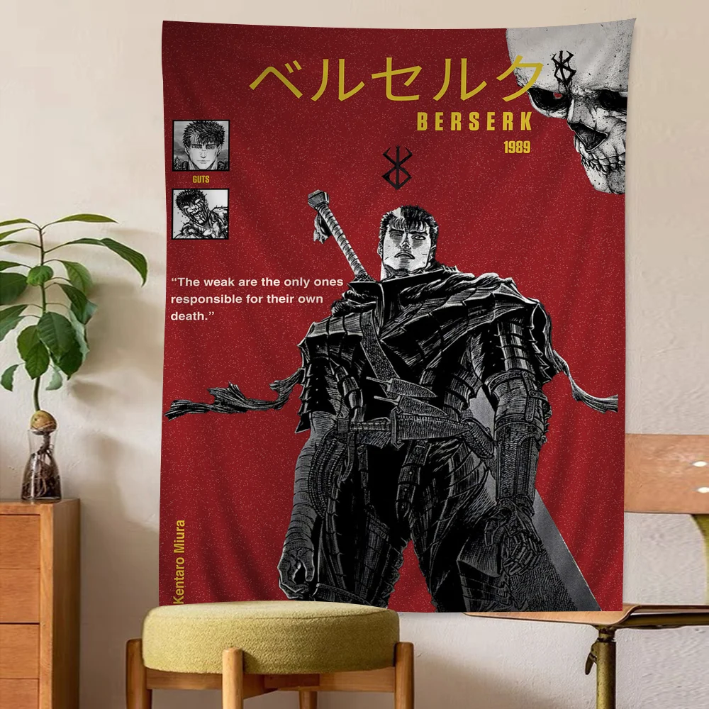 Kentaro Miura Berserk Guts Comic Cartoon Tapestry Art Science Fiction Room Home Decor Wall Hanging Home Decor