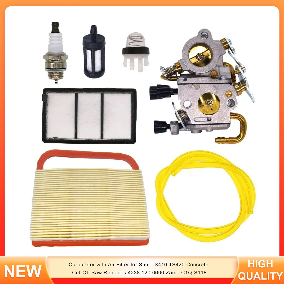 

Carburetor with Air Filter for Stihl TS410 TS420 Concrete Cut-Off Saw Replaces 4238 120 0600 Zama C1Q-S118