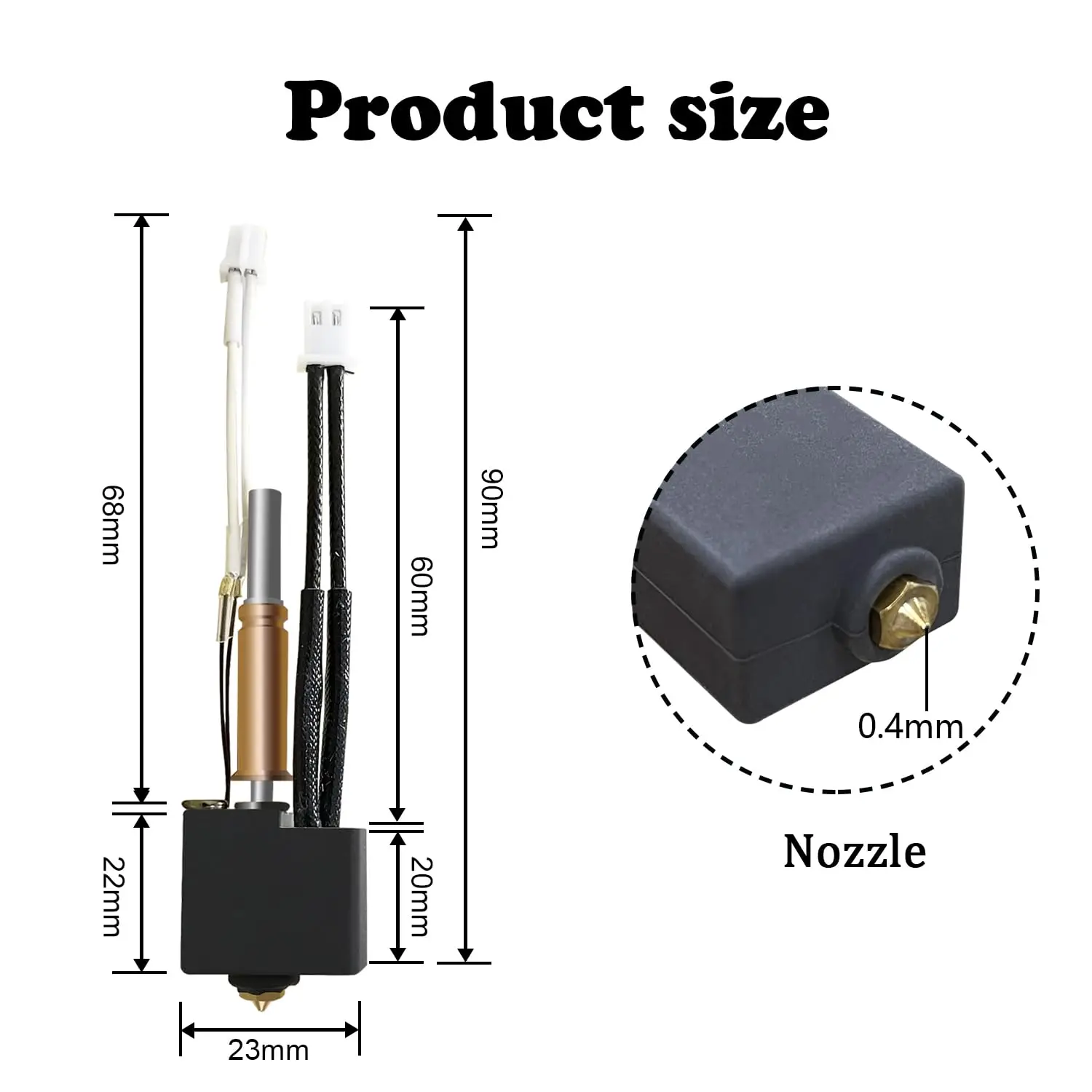 1–5 Satz für Anycubic Kobra 3 Combo Hotend mit Heatbreak-Düse, Thermistor-Hals-Heizblock für Anycubic Kobra 3 Druckkopf – Detail 2