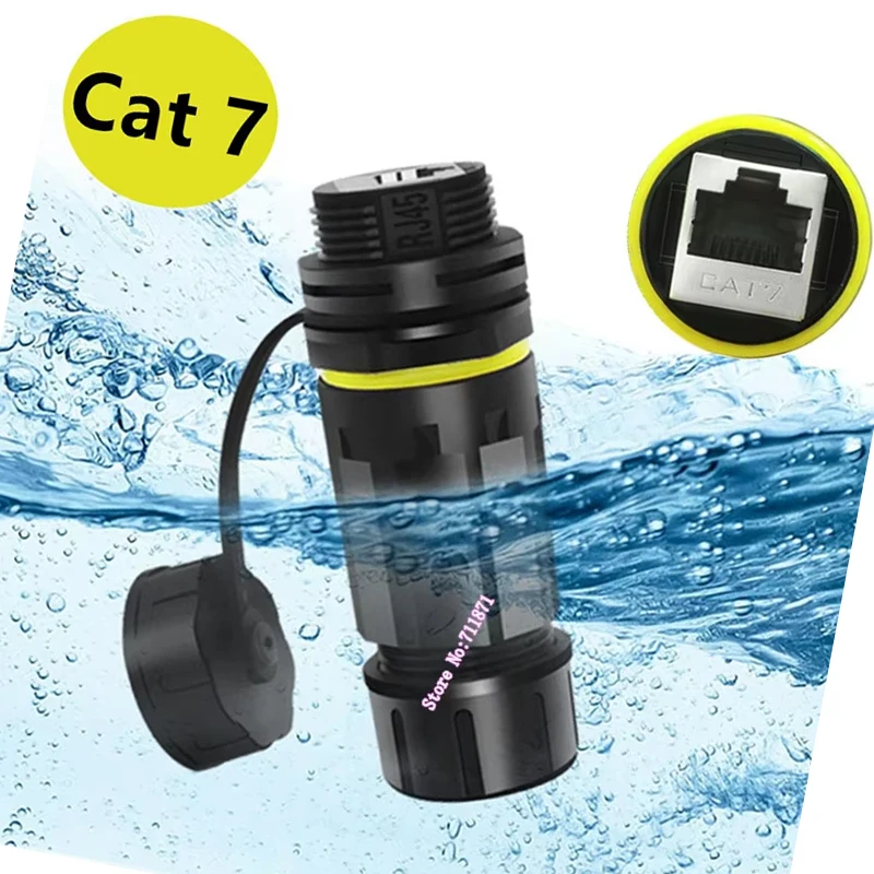 IP68 dustproof Waterproof Rj45 female to female Extension connector Adapter 8Pin Rj45 Female Ethernet Adaptor Jack Plug socket