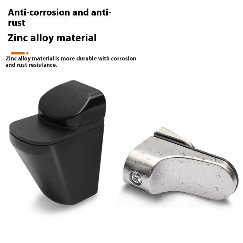 1 pçs ajustável madeira/vidro prateleira suporte clipes de liga de zinco prateleiras suportes com almofadas antiderrapantes braçadeiras de partição para banheiro