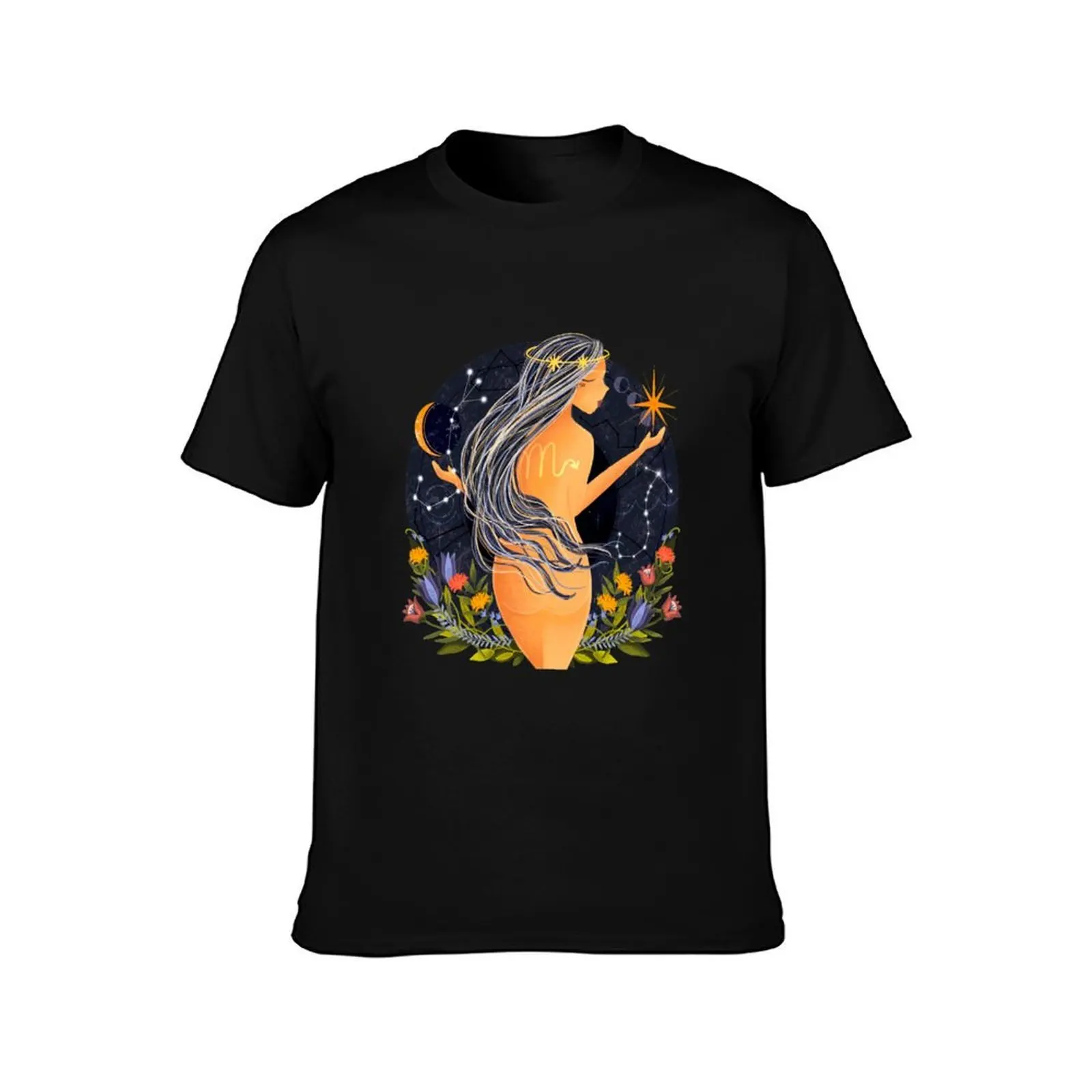 Scorpio Horoscope T-Shirt, Summer Casual Cotton Tee, Oversized Streetwear Tops, Vintage Graphic Print, Loose Fit Short Sleeve