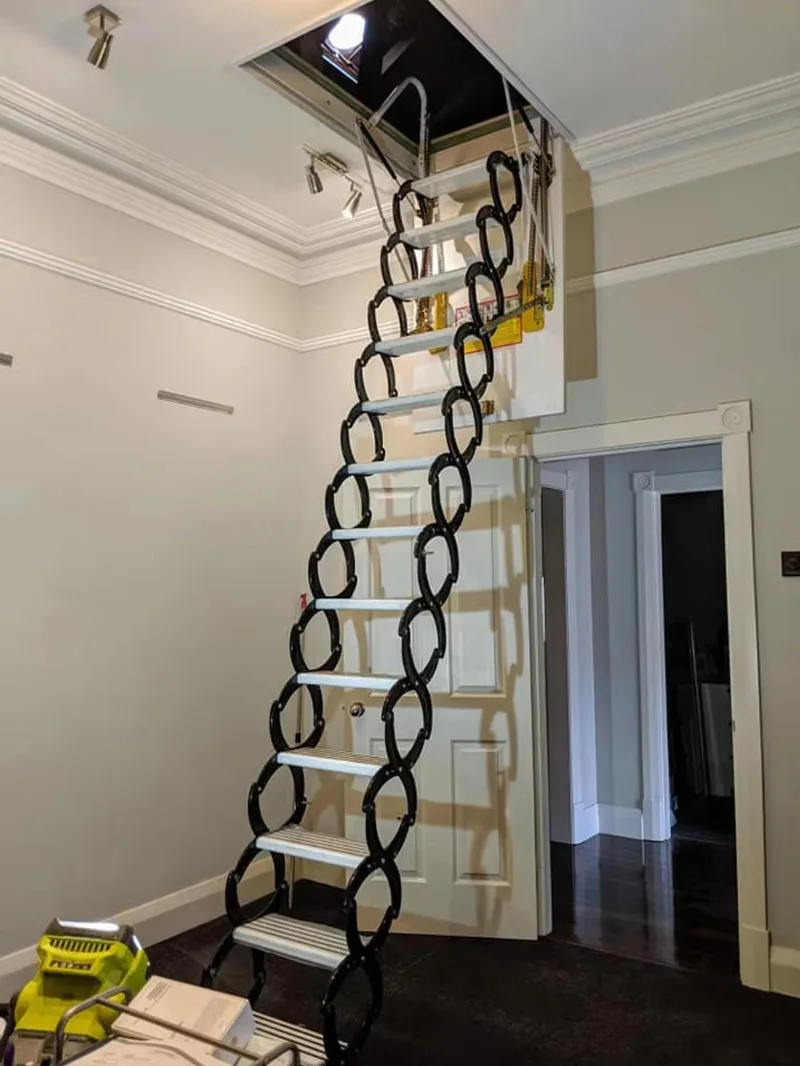 Customized 2m 3m Ceiling Electric Wall Mounted Staircase Manual Foldable Interior Loft Ladder High Quality
