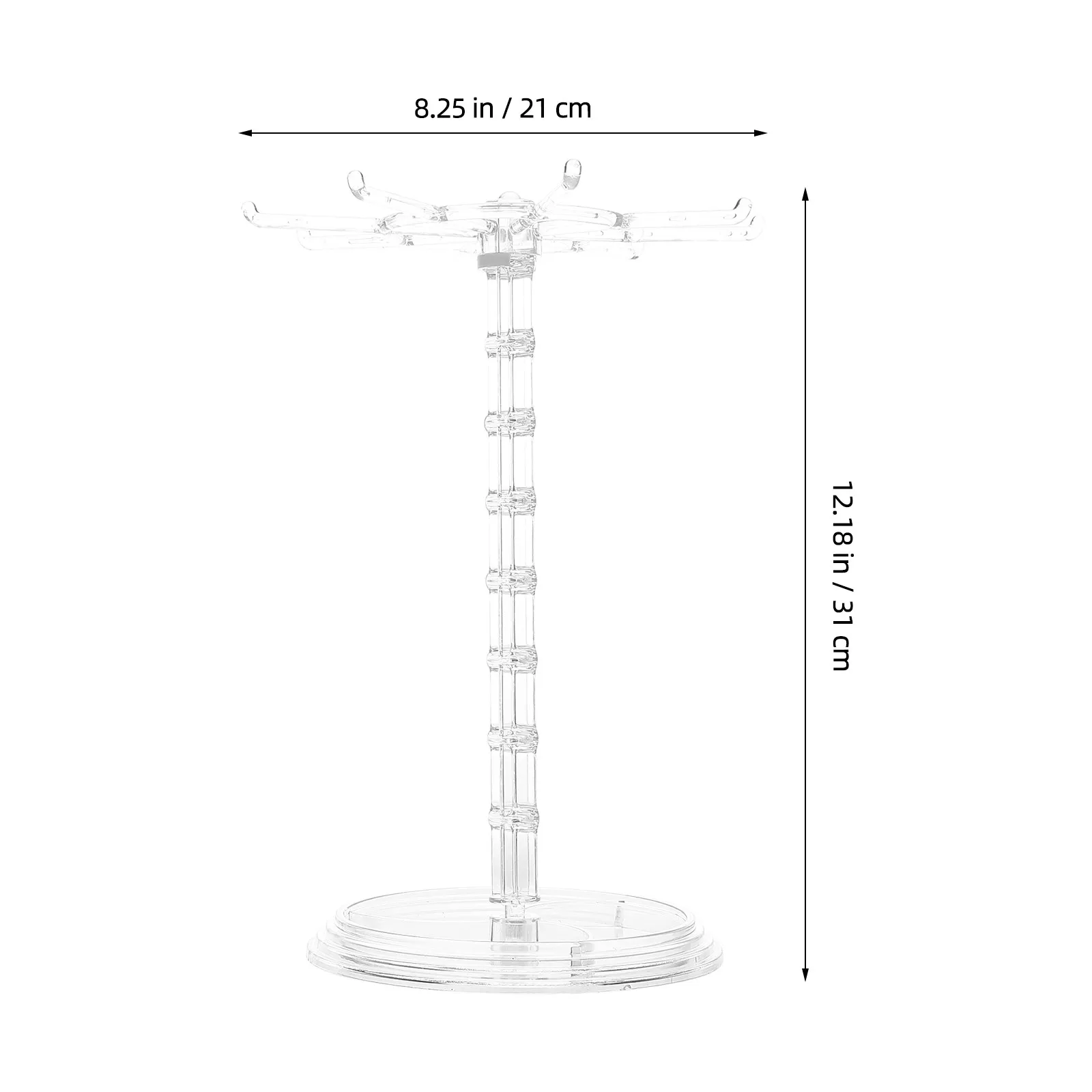 Rotating Jewelry Display Holder Plastic Necklace Hanging Rack Counter Jewelry Tree Stand Organizer for Necklaces Bracelets
