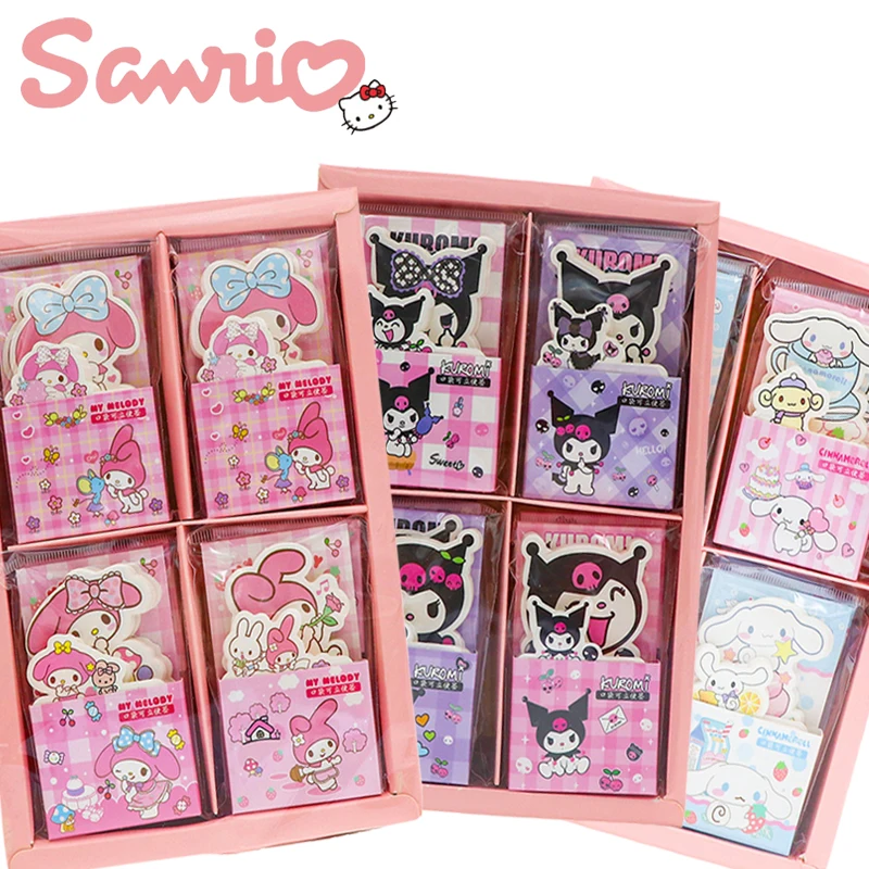 16pcs Sanrio Self-stick Notes Melody Kuromi Cinnamoroll Memo pad notepad studenti Planner Notebook pastiglie appiccicose materiale scolastico