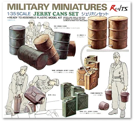 Tamiya 35026 1/35 Scale Military Miniatures Model Kit Drum & Jerry Cans Set