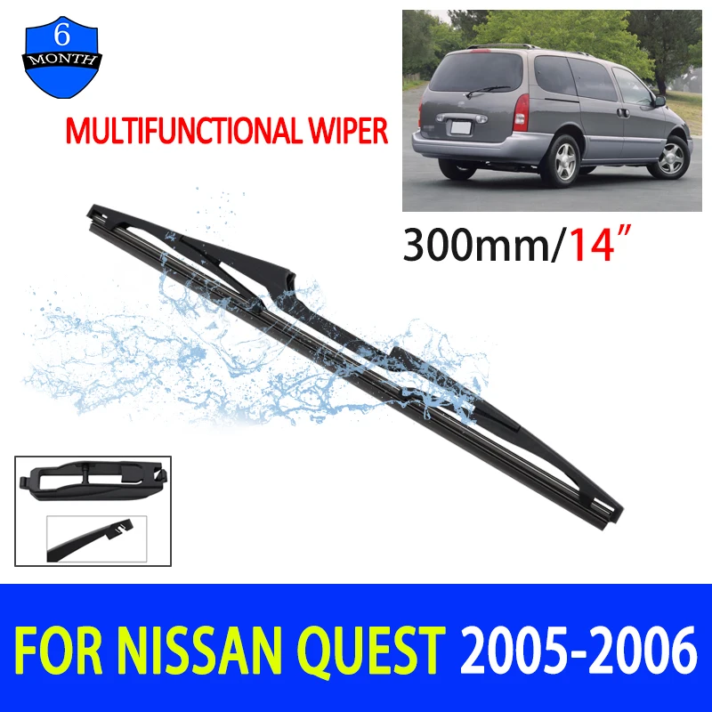 

14" Car Rear Windshield Soft Rubber Wiper HD Quiet Automotive Wiper Car Accessories For Nissan Quest 2005-2006