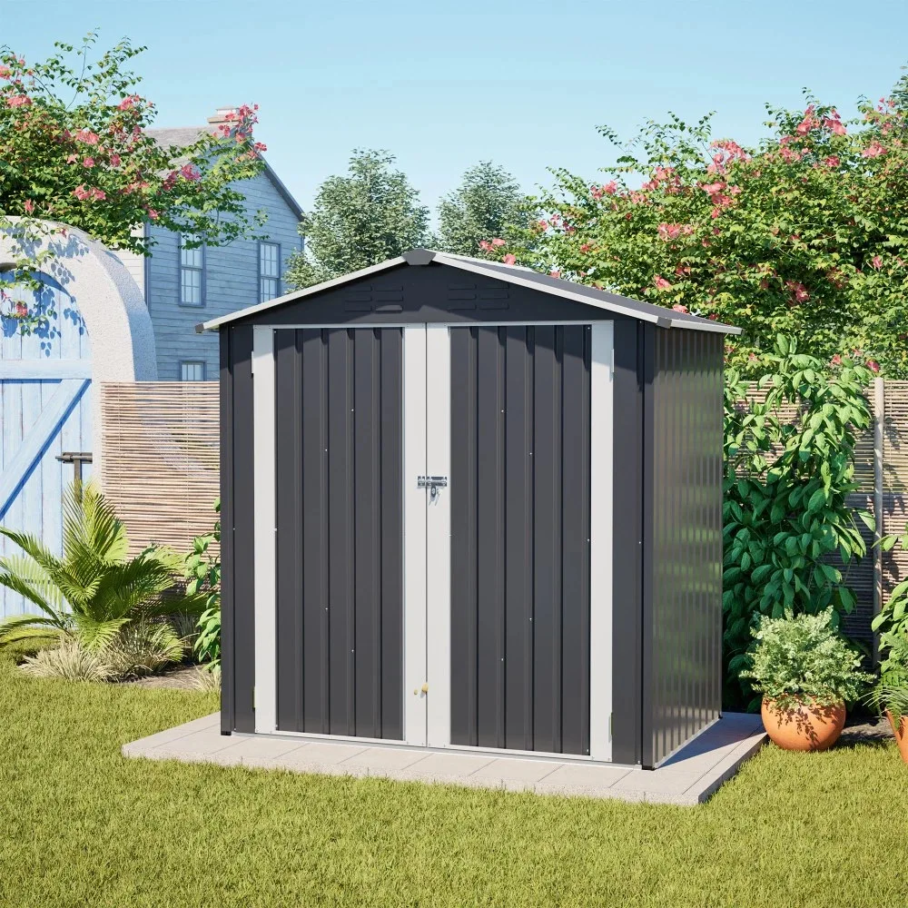 Outdoor Tool Shed Combination House Simple Portable Storage Room Small Hut for Garden Yard Outdoor Clutter Warehouse