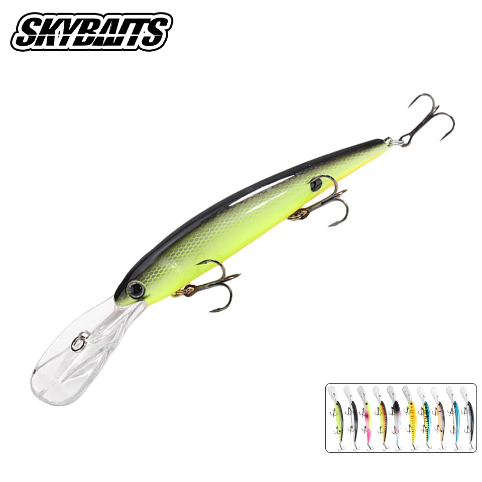 Long Tongue Plate Minnow Fish Bait 120mm/20g Deep Depth Wobbler Swimbait 3D Eyes Artificial Pesca Hard Fishing Lure