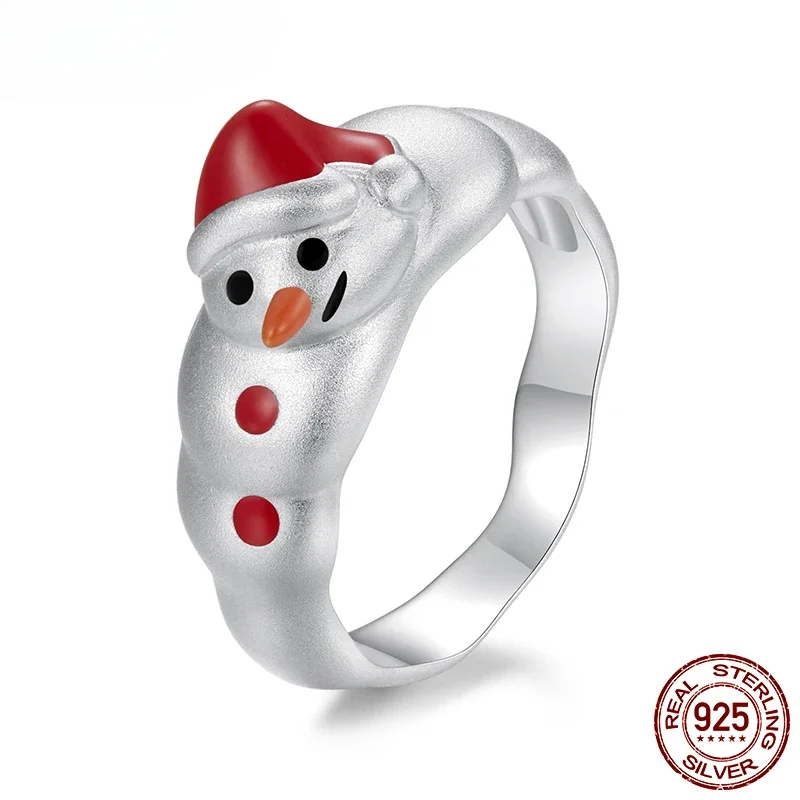 

Disiniya Christmas Snowman Band Ring for Women, Christmas Red Cute Xmas Finger Ring For Girl Fashion Jewelry Gift SCR1080