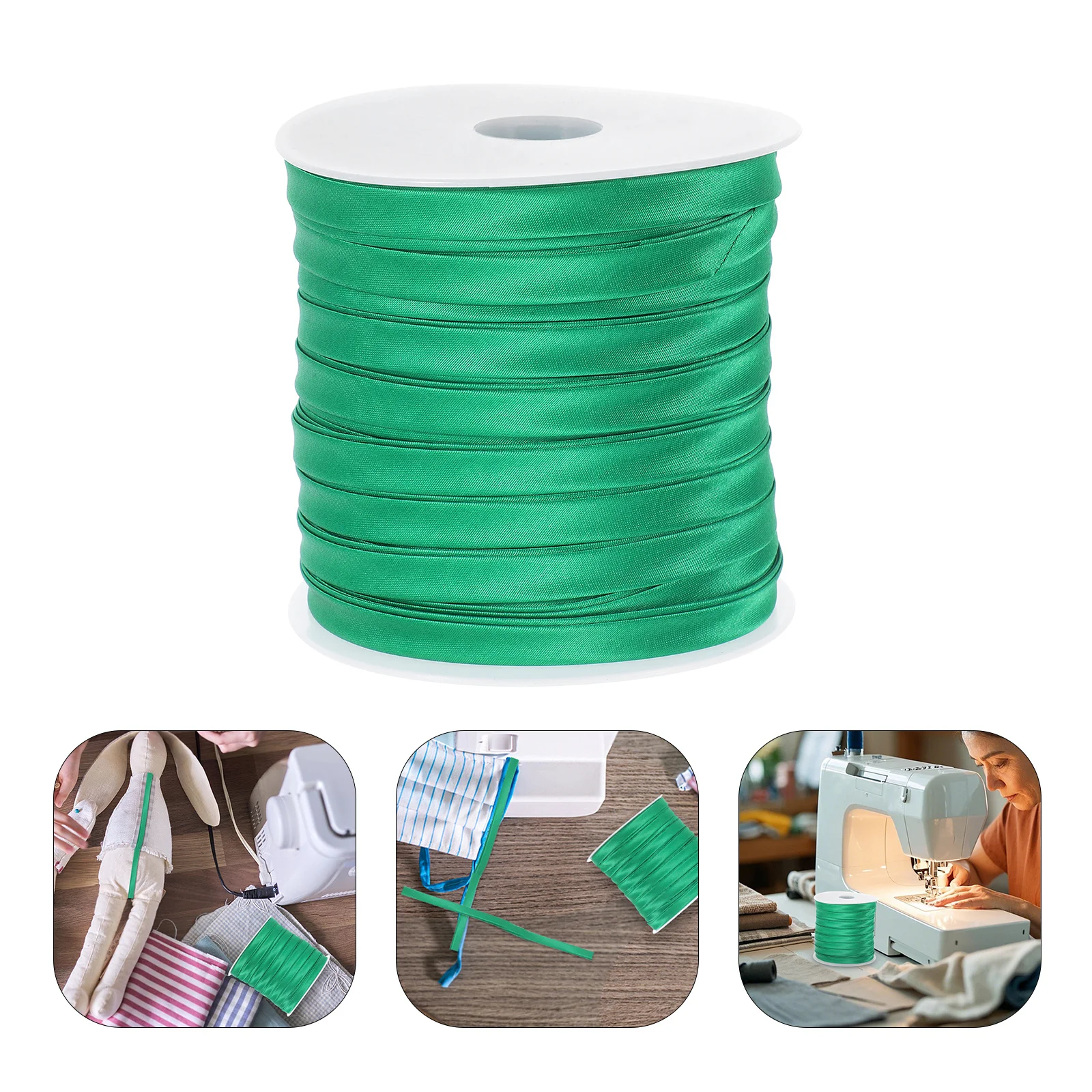 

54.68 Yards Double Fold Bias Tape for Quilting Sewing Hemming Green Seam Binding Fabric Edging Craft DIY Decorative Piping Tape