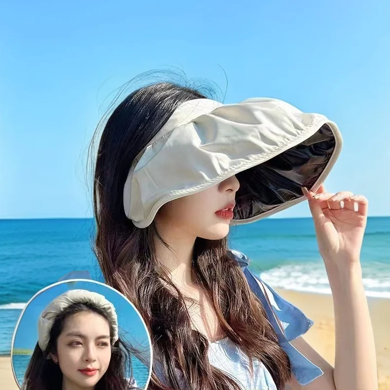 كبير حافة غطاء الوجه الإنترنت المشاهير شل قبعة النسخة الكورية قبعة الشمس المحمولة المتداول عقال الشمس سيدة قبعة الصيف قبعة الشمس 2