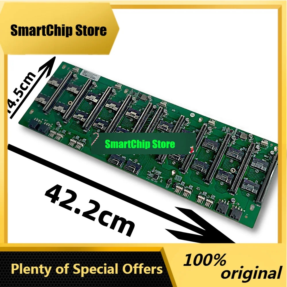 SmCp8654 To Pcie 4.0 X16 Mcio To Pci-e 5.0 X16 Base ,8,10 Card 11-slot Gpu Graphics Baseplate Egpu 40mm Spacing Server Motherboa