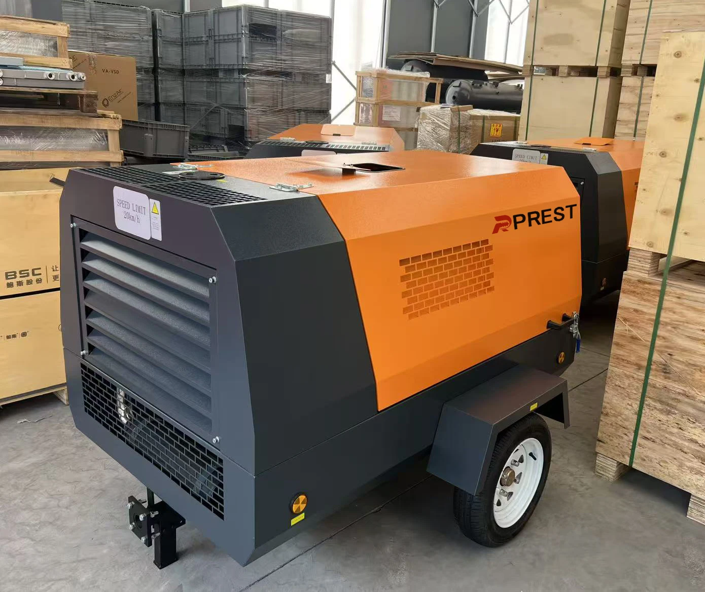 Portable 6m³/min 8bar Small Screw air Compressor Machine with XiChai Diesel Engine for Rock Drilling and Sandblasting
