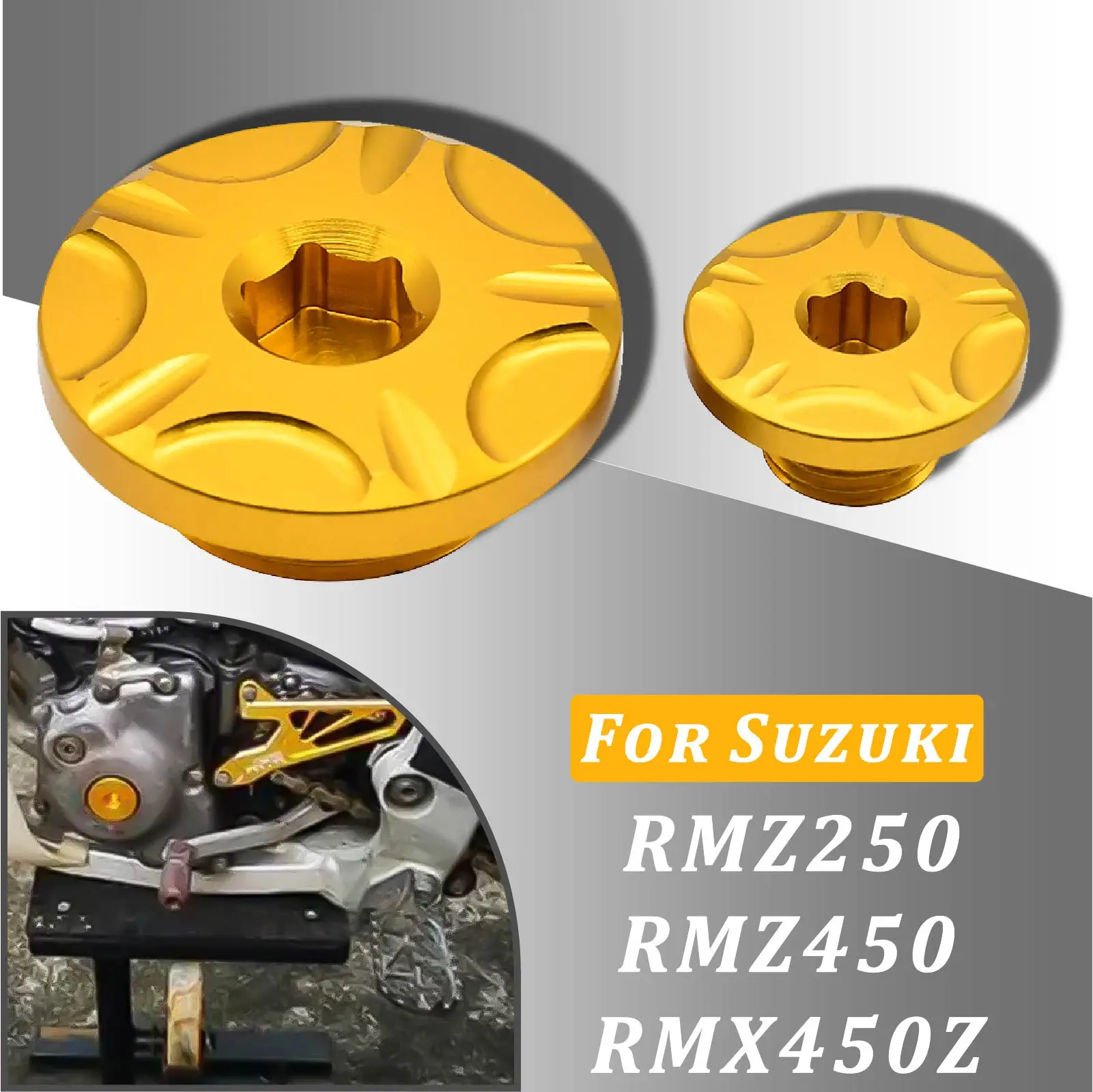 

For Suzuki Motorcycle CNC Oil Filter Cover Protect Cap Engine Timing Bolts Set RMZ250 RMZ450 RMX450Z 2005-2016 2017 2018 2019