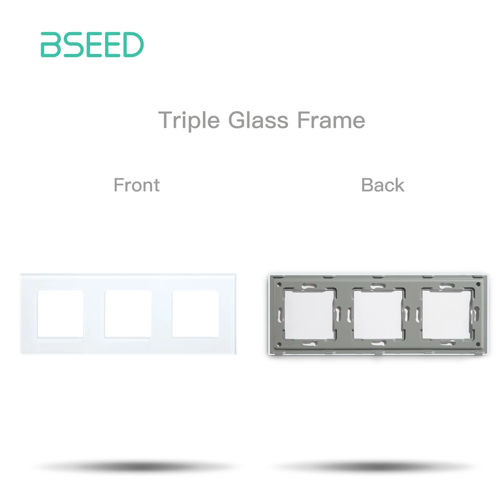 ​BSEED EU Standard Plastic Panel Wall Socket Frame PC Frame With Metal Plate 86/157/228/299mm White Black Golden Gray