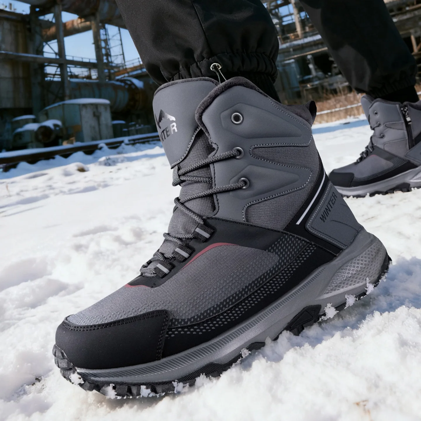 

Men's Winter Boots 2026 New Outdoor Snow Boots Men Thickened Warm Shoes Waterproof Non-Slip Hiking Travel Boots Man Big Size 46