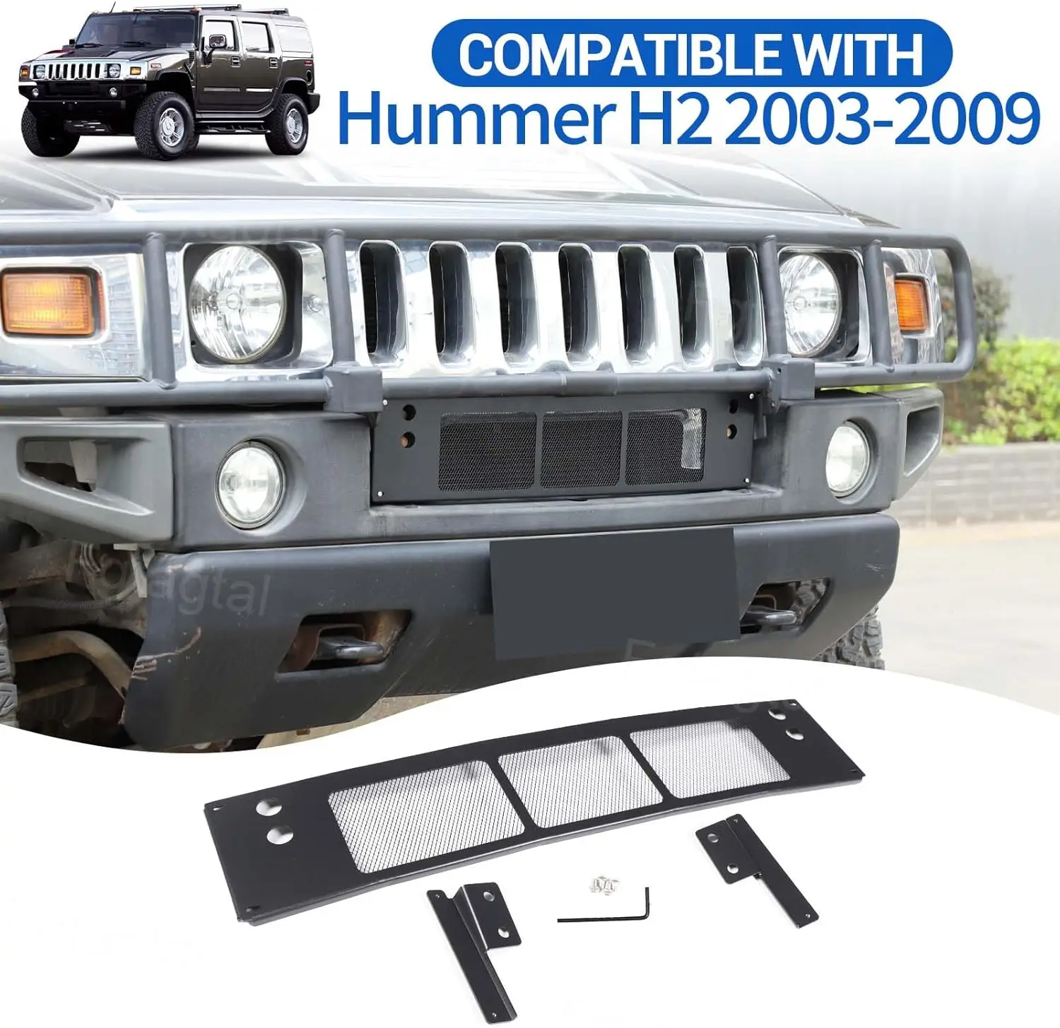 

Front Lower Grill Trim Mesh Insert Replacement For Hummer H2 2003-2009 Front Bumper Lower Air Inlet Vent Grille Mesh Accessories