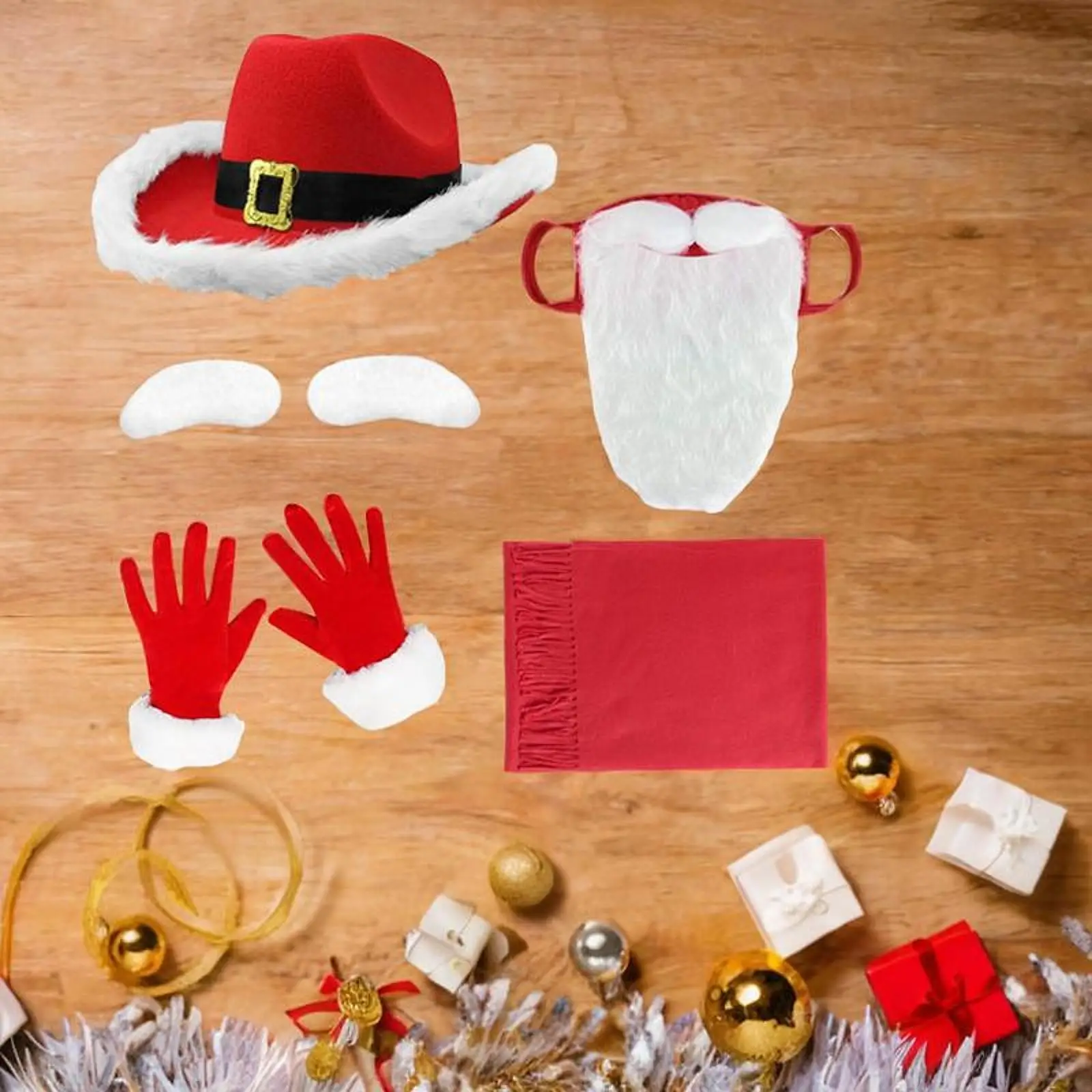 Kerstmanhoed en baard Cosplay Kerstman kostuumaccessoires voor vakantie