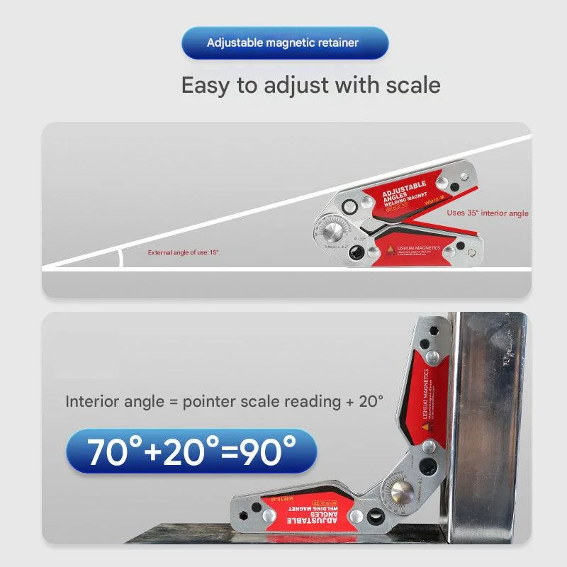 Pozycjoner spawalniczy z regulowanymi kątami, podwójny przełącznik, magnes spawalniczy włącz/wyłącz, zacisk magnetyczny WM7-S/WM7-M/WM10-S/WM10-M, akcesorium