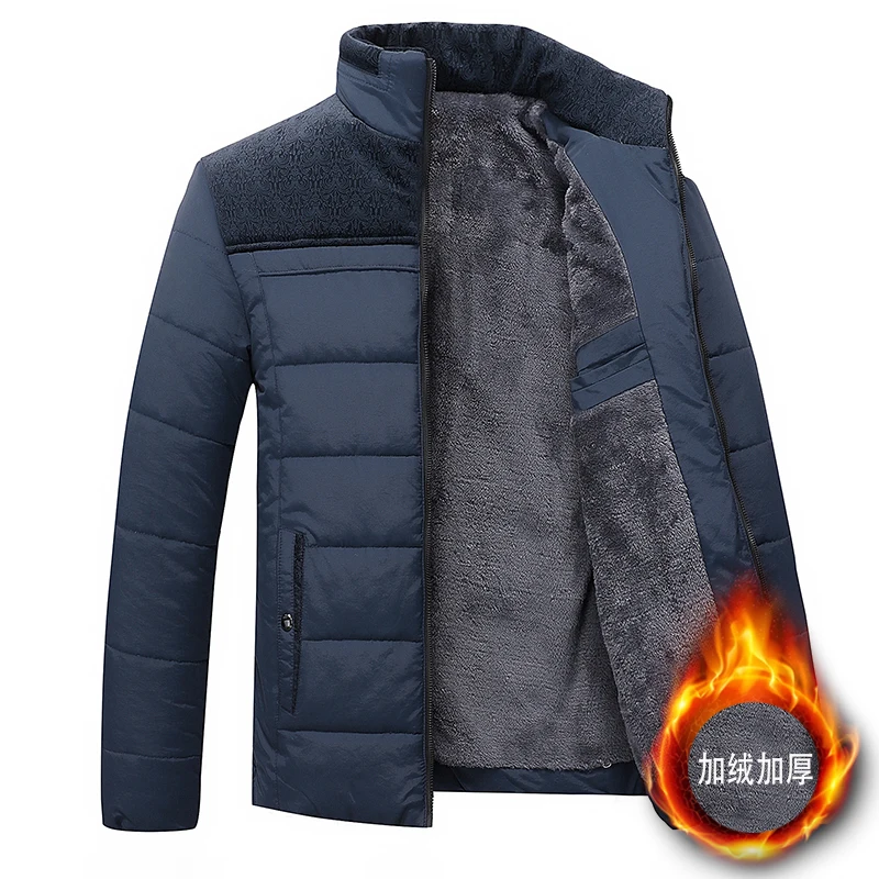 Parka de lana para hombre, Parkas acolchadas de algodón a prueba de viento de talla grande para hombre, Parka gruesa de algodón con capucha y terciopelo a la moda para hombre