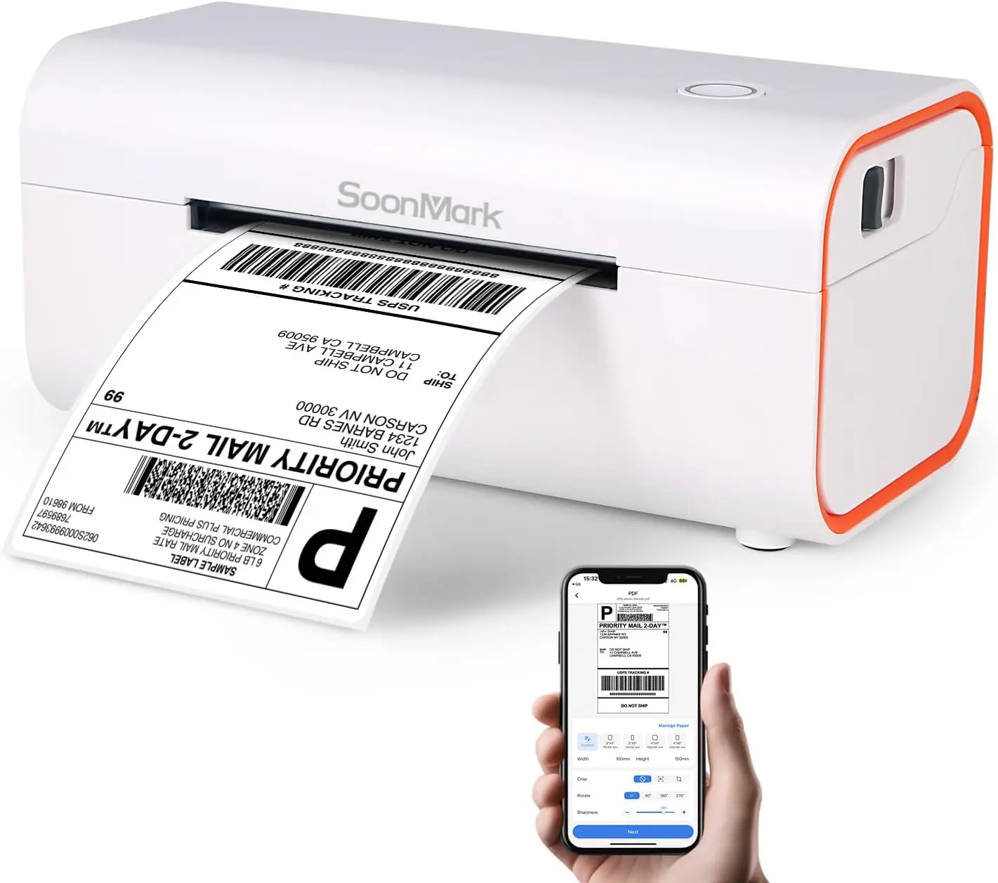 

Bluetooth Thermal Label Printer, Wireless 4x6 for Shipping, Compatible with iPhone, Android, Mac, Windows, Etsy, eBay, Shopify,
