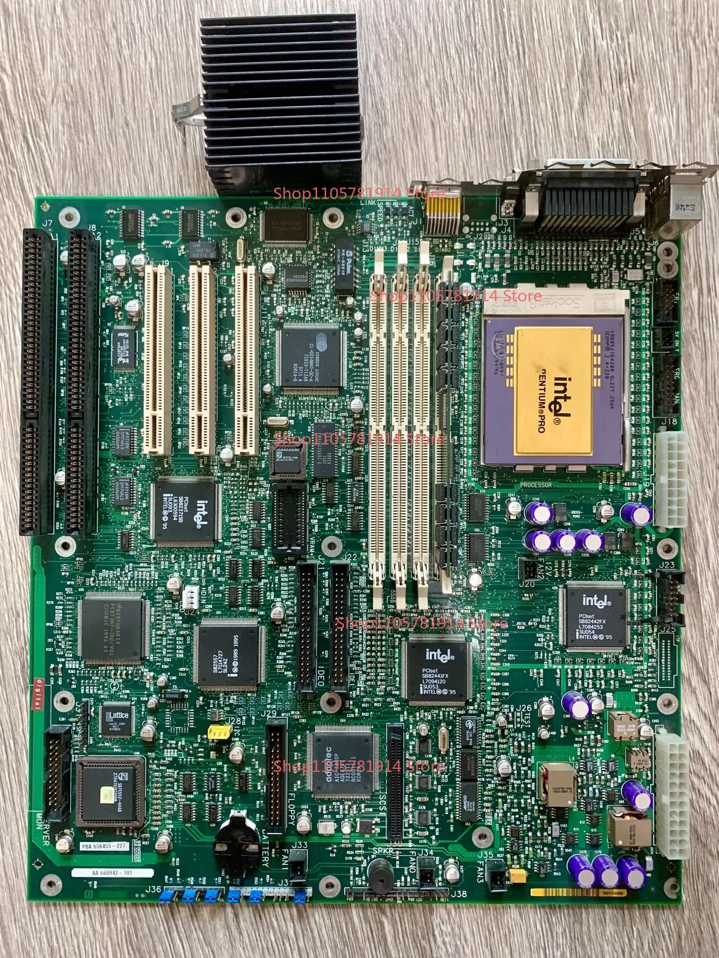 For Digital Pentium Pro Socket8 Main Board Pentium Pro 200 CPU + Memory Stick + Radiator