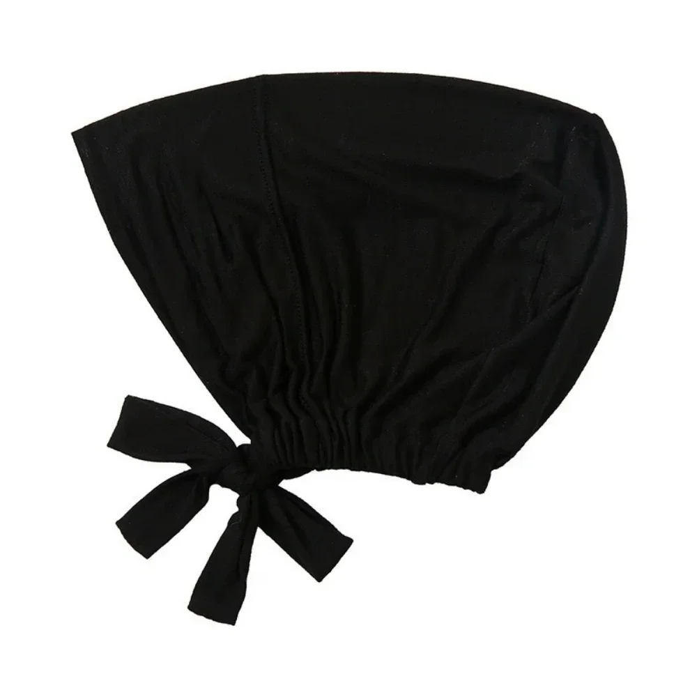 Atmungsaktive, einfarbige Modal-Hijab-Mütze mit verstellbarem, elastischem Innenfutter für Damen, modische Skullies. – Detail 8