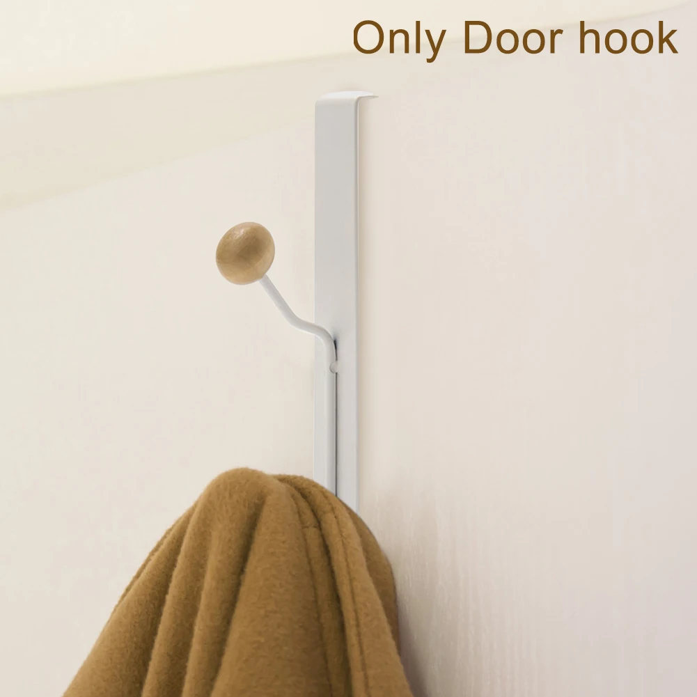 Over The Door Hooks Sturdy Metal Over Door Wooden Hooks Organizer Rack for Hanging Coats Hats Robes Towels