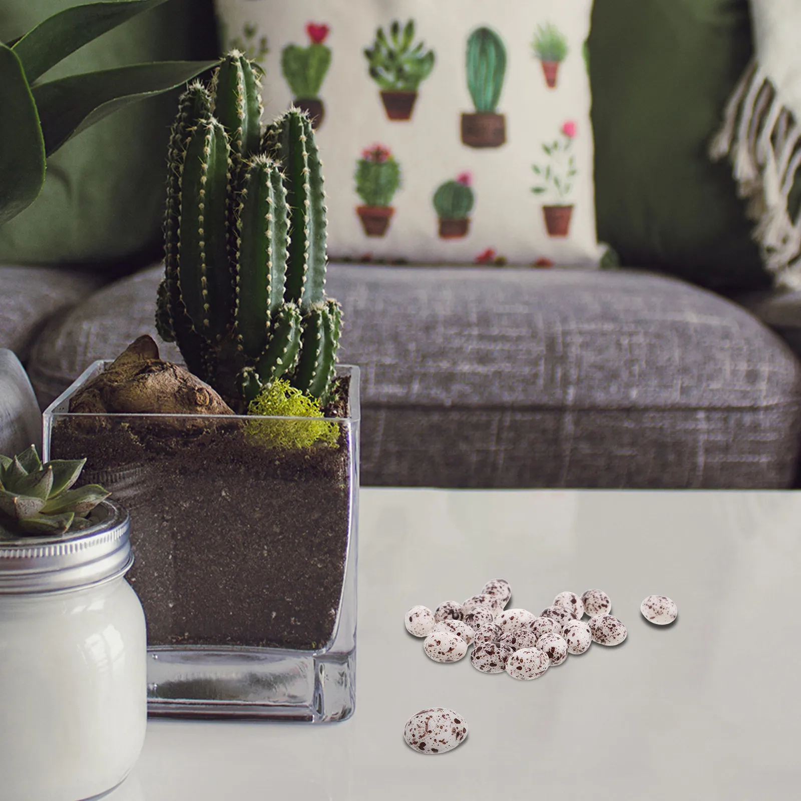 

20 шт. маленьких пластиковых мини-яиц перепелов, реалистичные миниатюрные фигурки для микроландшафта, украшения для сада и рабочего стола, оптовые товары для DIY декора