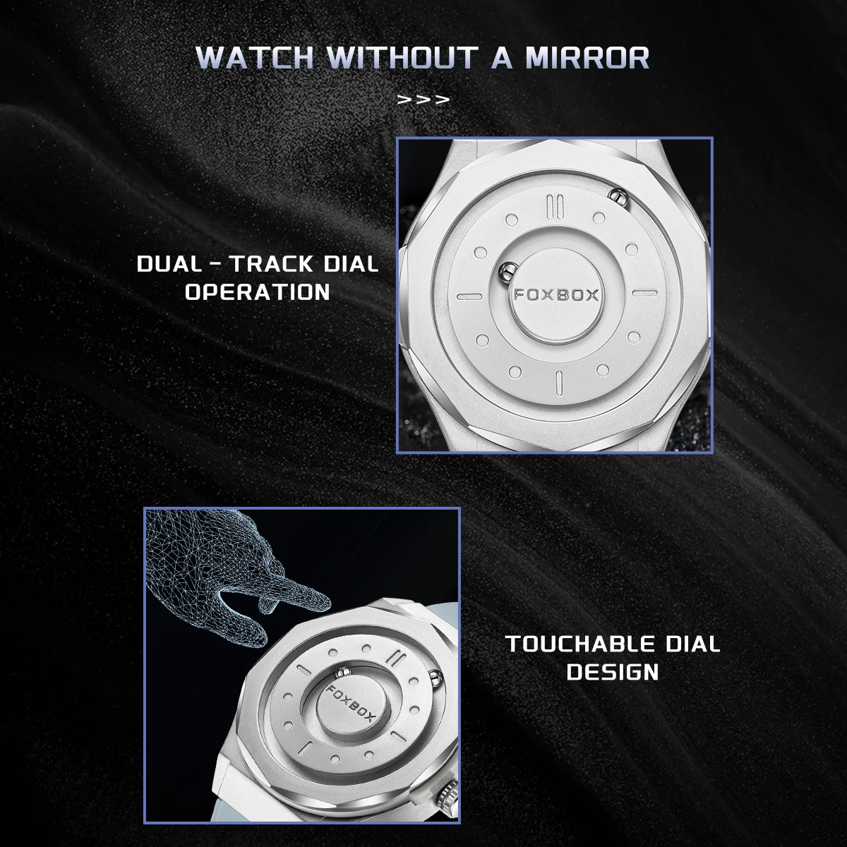 FOXBOX Sports Man Watches Rolling Pointer Magnetic Force Watch For Men Stainless Steel Men Quartz Watches Reloj Hombre Gifts