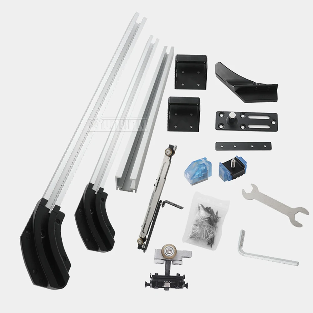 Internal Sliding Door Track System Hidden Flush Door Hardware Kit sliding rail for Walk-in Closet & Bedroom Including Door Rails