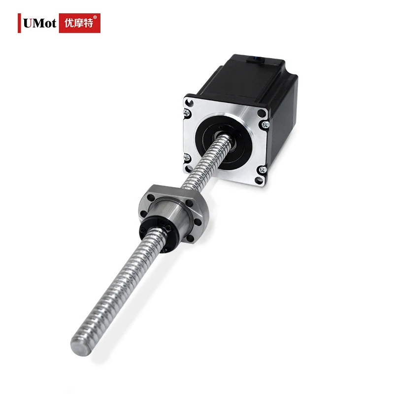 UMOT 57mm Nema23 DC Ball Screw Stepper Motor/Integrated Driver/High-Precision Linear Screw with Nut/Customizable Low Temperature
