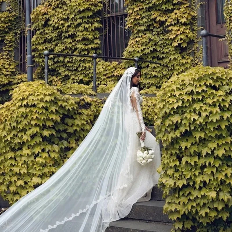 الدانتيل الحجاب الزفاف حجاب الزفاف 1T الحجاب العروس الأنيق مع مشط مخصص