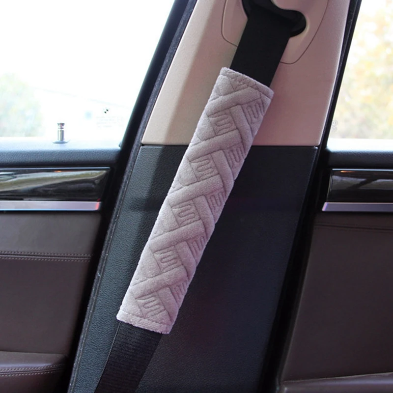 Car Soft Seat Belt Cover Auto Seat Belt Covers Safety Belts Shoulder Protection With Warm Plush Auto Interior Accessories