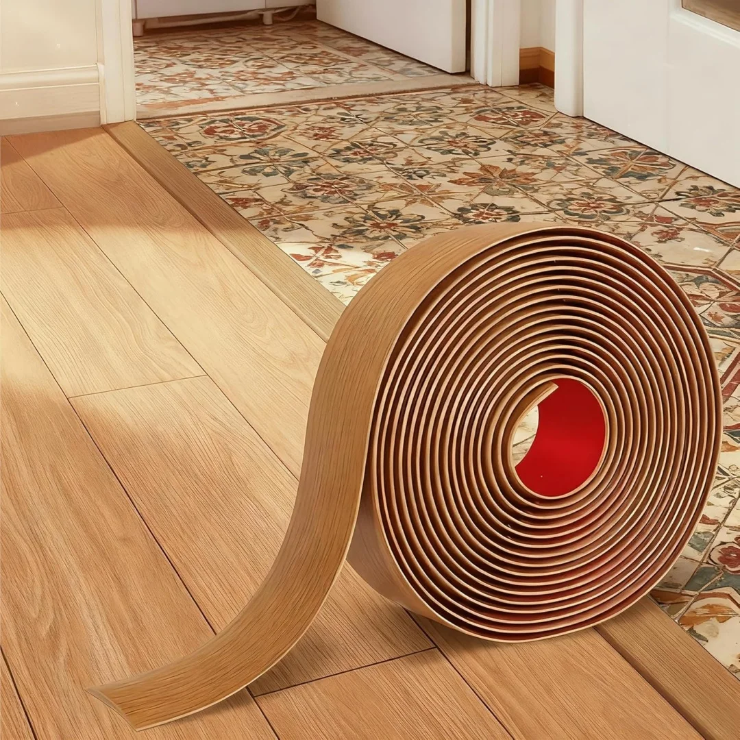 

1m PVC Floor Transition Strip Threshold Edging Trim Strip 4cm Width Self Adhesive Doorway Floor Joining Strip Home Hardware