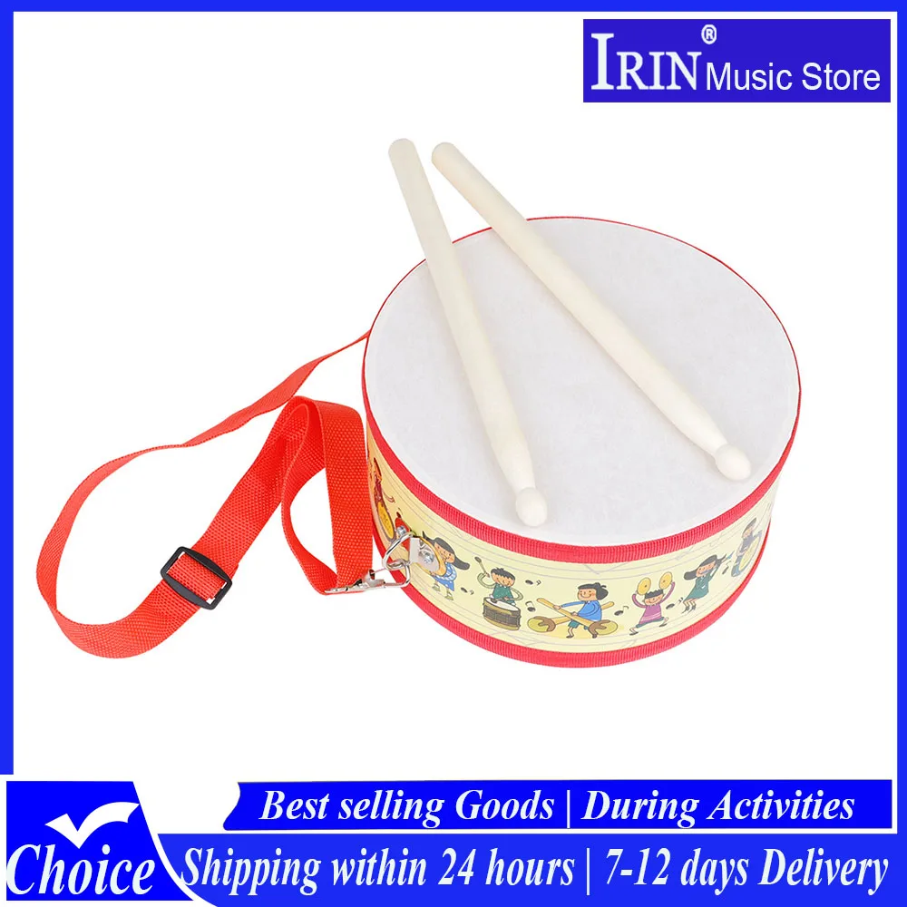 

IRIN Cartoon Tambourine Set Portable Wooden Hand Drum Percussion Instrument With Strap Kids Musical Educational As Gifts Child