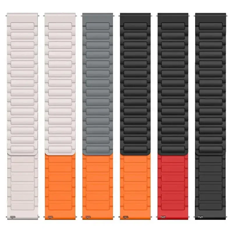 20MM 22MM Magnetic Silicone Strap for Samsung Galaxy Watch 7 FE 6 5 4 40/44mm Classic 5Pro Band for Huawei Watch 5 GT5 Pro 46MM