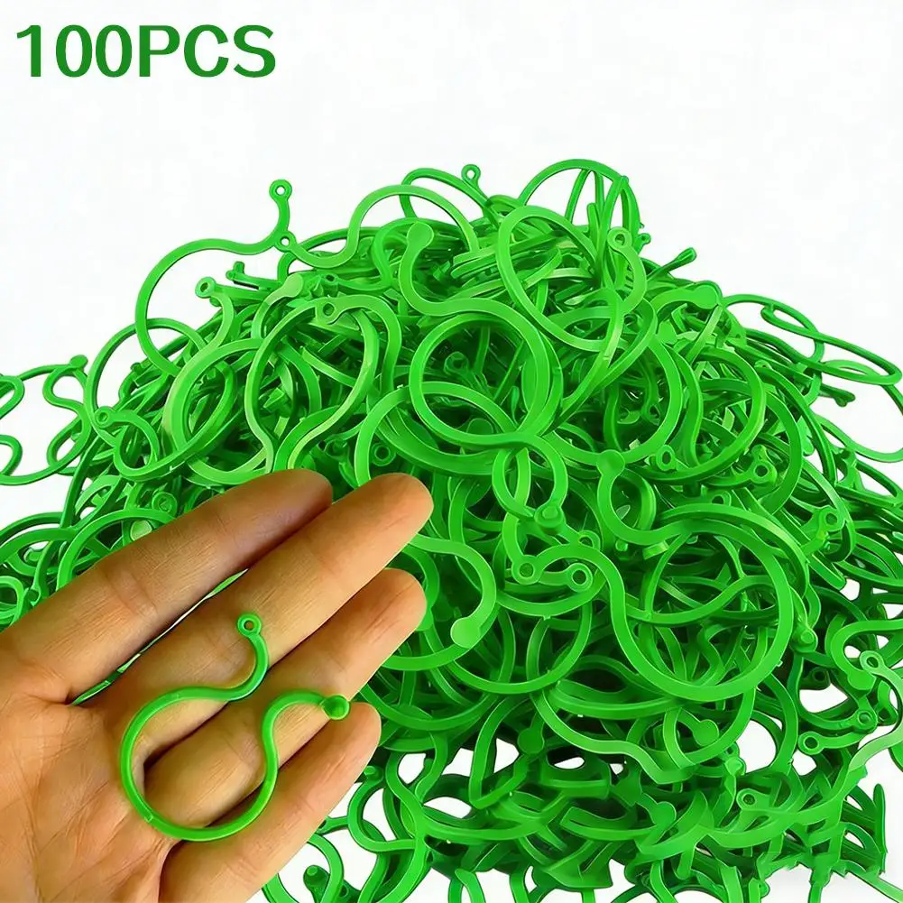 1-200pcs 8-Shape Garden Plant Clips for Vining Climbing Plants, Vegetable Garden Support Clamps Binding Fixing Tools