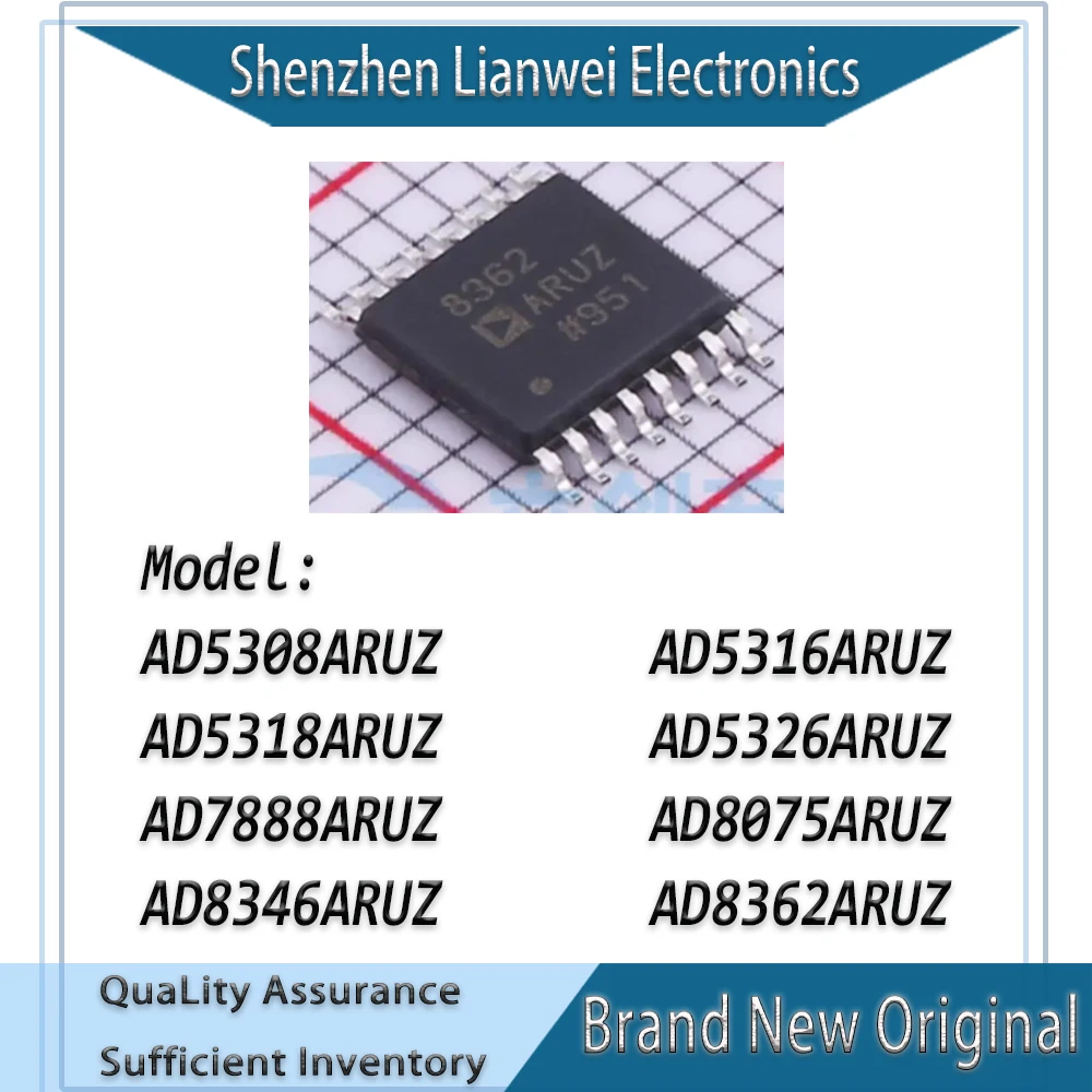 

100% New Original AD5308ARUZ AD5316ARUZ AD5318ARUZ AD5326ARUZ AD7888ARUZ AD8075ARUZ AD8346ARUZ AD8362ARUZ IC Chipset TSSOP-16