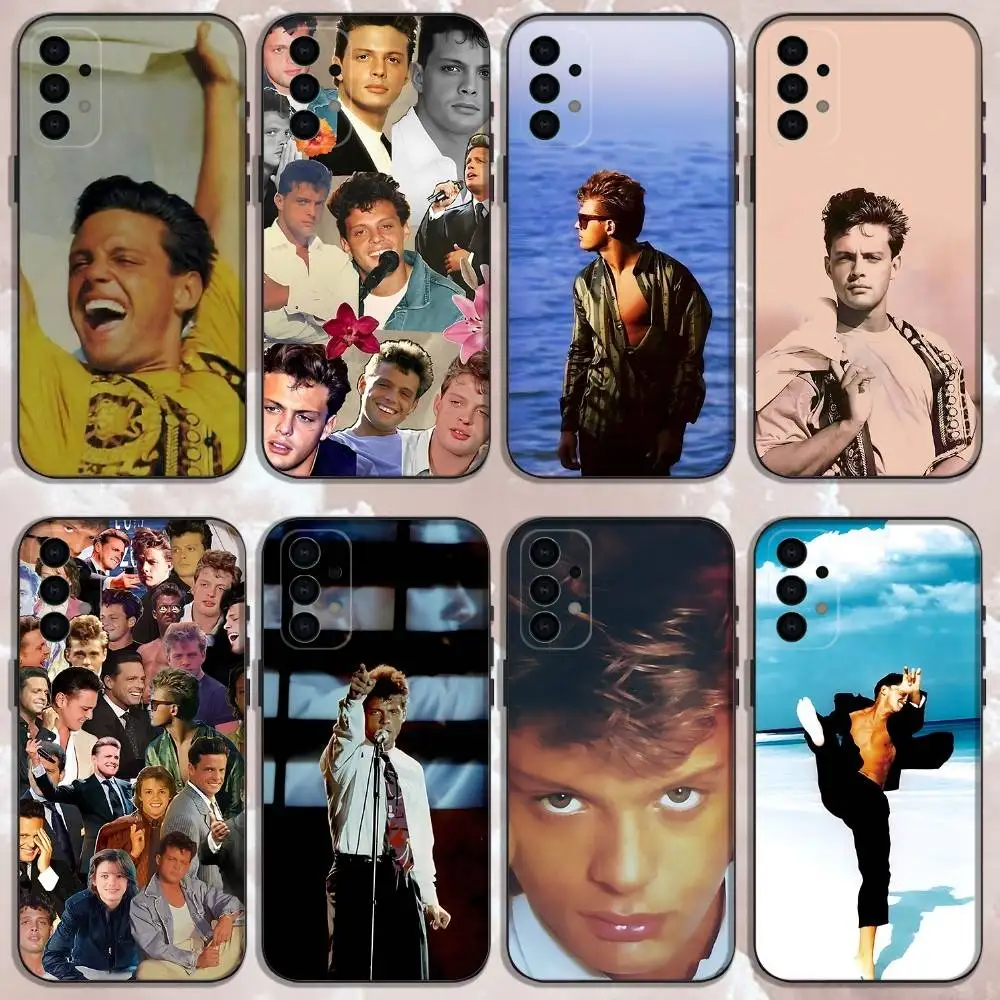 حافظة هاتف L-Luis Miguel Singer لهاتف سامسونج جالاكسي A73,31,32,72,41,53,52,71,22,5G,Note,J7,8,9 غطاء أسود ناعم