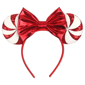 2026 Women Mouse Ears Headband Christmas Snowflake Festival Sequins Bow Hairband Women…