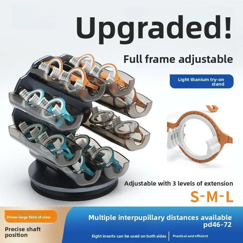 Optical Shop Tool Pure Titanium Trial Frame, Full Rim Testing Frame For Optometry Refraction & Astigmatism Measurement