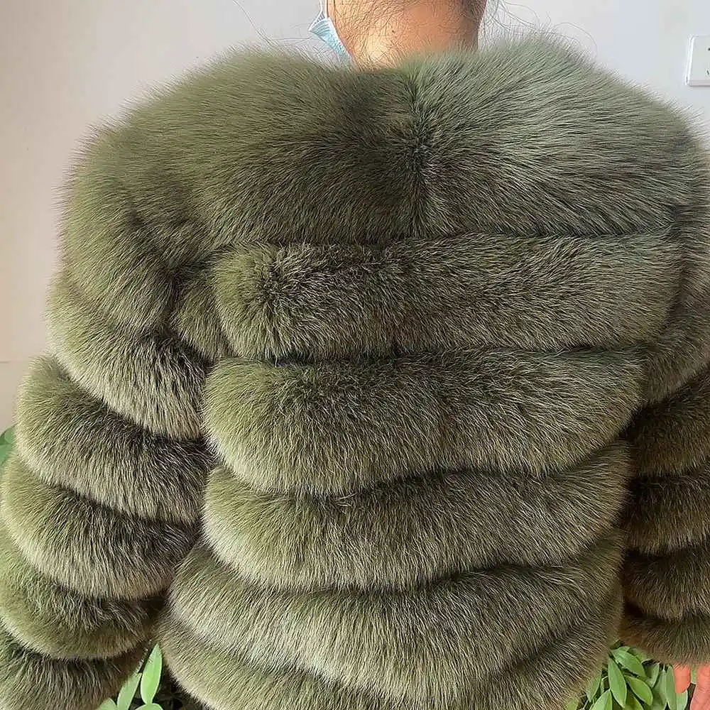 100% Natural Fur Jacket Real Fur Coat Winter Jacket Women Natural Fox Fur Luxury Fashion 50cm Short Jacket Wholesale Hot 2022
