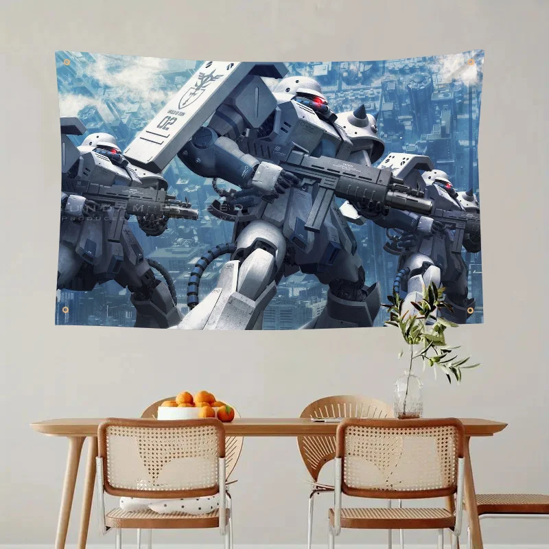 1pc UP Mobile Suit Gundam Zeon Flag Flags And Banners Four Hole Polyester Outdoor Decor Room Aesthetic