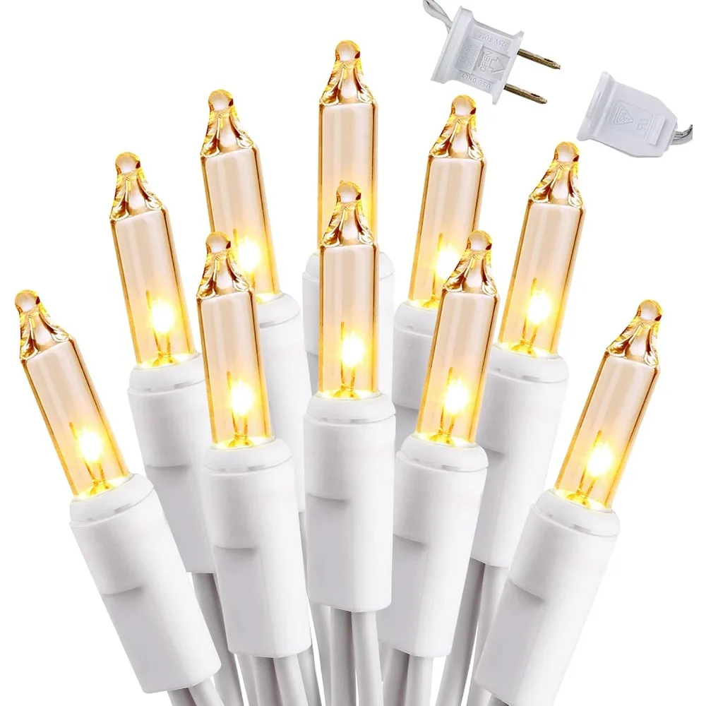 

Clear Warm White Christmas String Lights 300 Count 69ft Connectable Indoor Outdoor