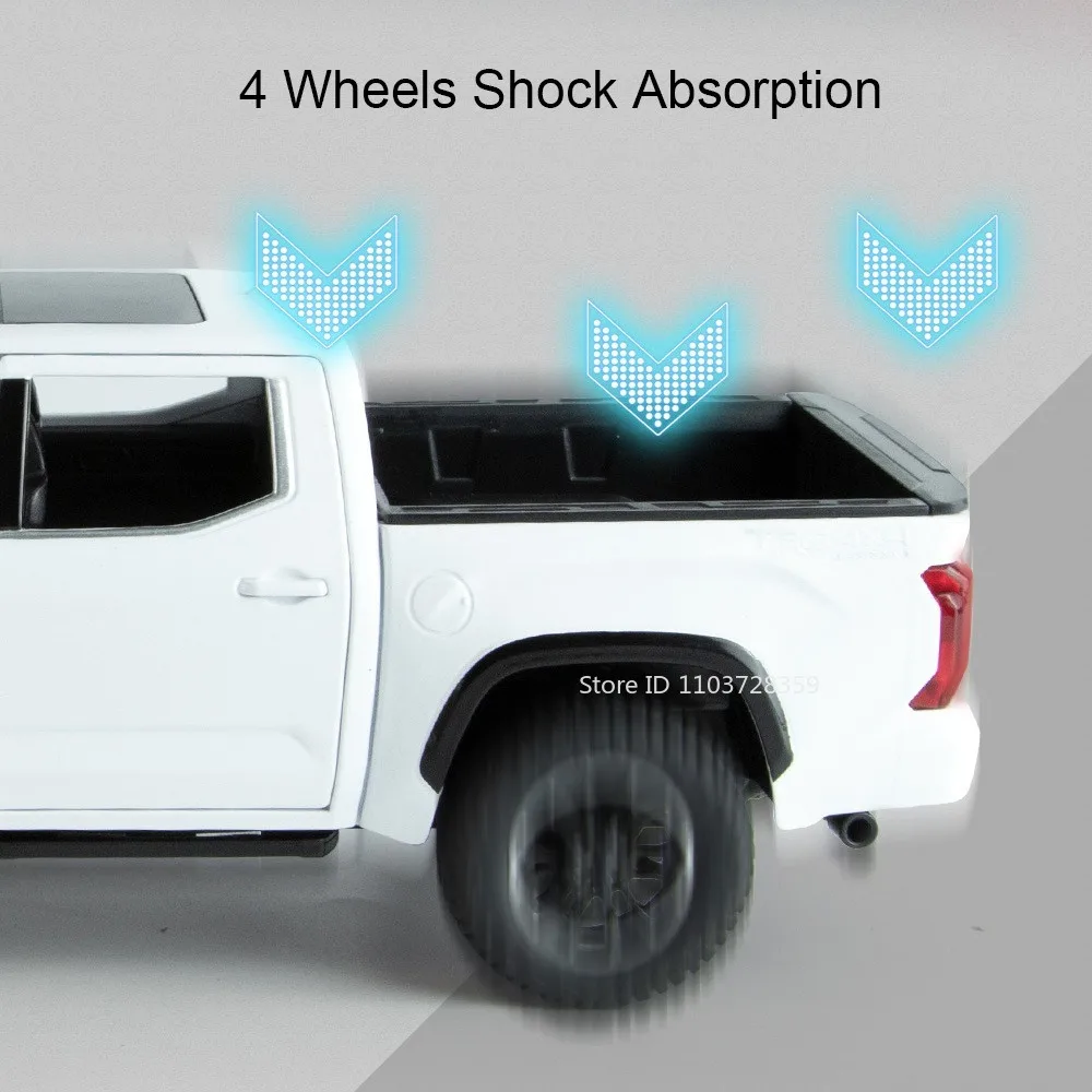 Tacoma Tundra – modèle de jouet en alliage moulé sous pression, voitures miniatures, son léger, roue de véhicule, traction tout-terrain pour garçons, jouets éducatifs, 1:24